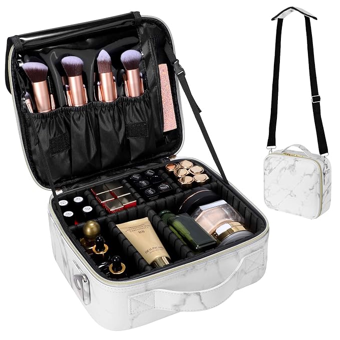 gzcz Travel Makeup Bag, Professional Cosmetic Bags - Image 2