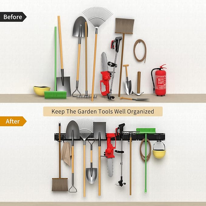 Garage Tool Organizer Wall Mount Garden Tool Organizer 11pcs Adjustable Garage - Image 6