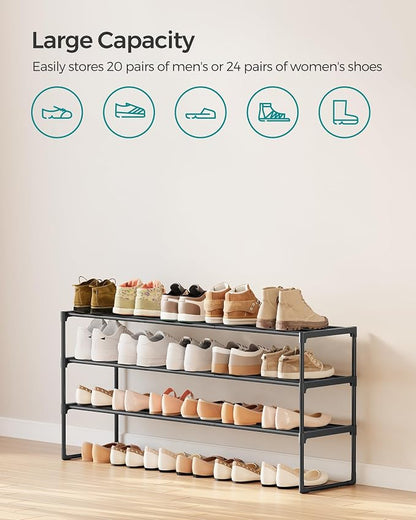 SONGMICS Shoe Rack, 3-Tier Shoe Organizer, Metal Storage Shelf, Upright or - Image 6