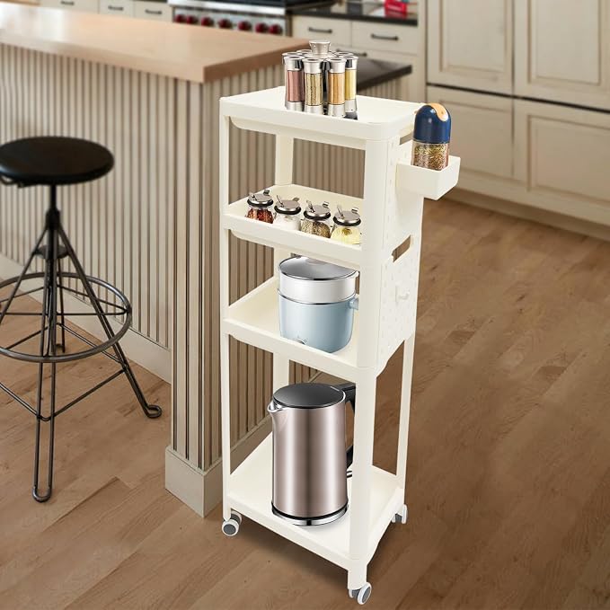 PERFERATE 3 Tier Slim Rolling Storage Cart Rolling Utility Cart - Image 4