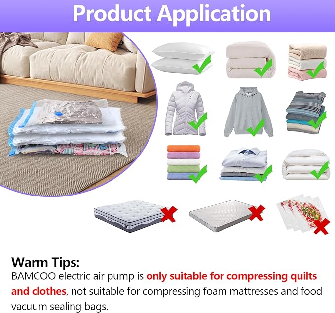 Electric Pump for Vacuum Storage Bags, Travel Vacuum Pump for Various Vacuum - Image 5