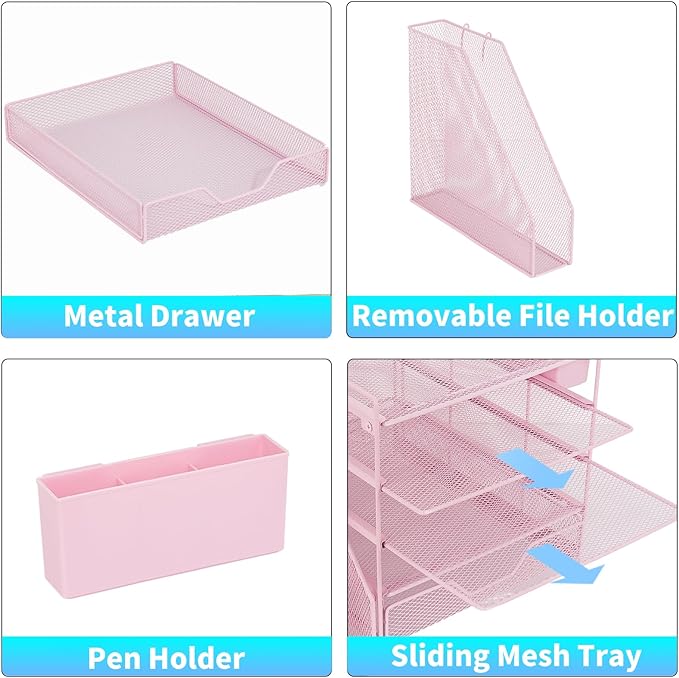 Desk Organizers and Accessories, 5-Tier Paper Letter Tray Organizer - Image 3