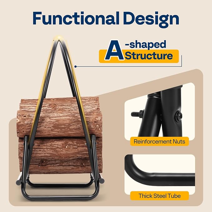 VIVOHOME 28 Inches Firewood Log Rack Hoop - Image 5