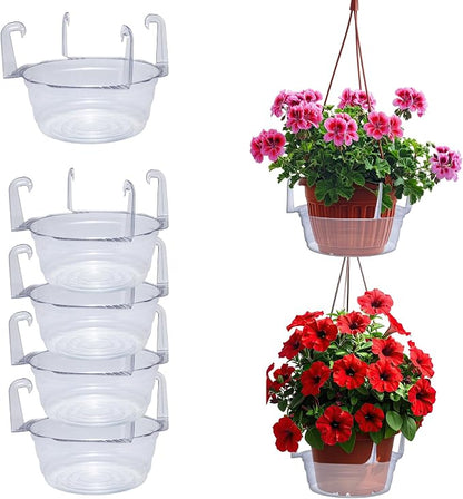 Curtis Wagner Plastics Hanging Basket Drip Pans | Clear, Round Hanging Plant by CurtisWagnerPlasticsCorp