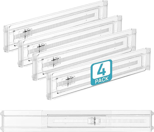 Vtopmart 4 Pack Shallow Drawer Dividers, 2.36" High 12.5"-20.8" Adjustable by Vtopmart