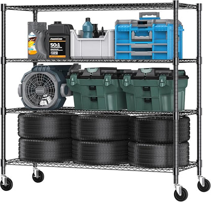 Himimi 72" H Storage Shelves 4 Tier Metal Shelving Adjustable Wire Shelf by Himimi