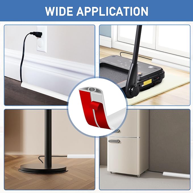 Floor Cord Cover Self Adhesive Cord Hider Floor Extension Cord Covers - Image 6