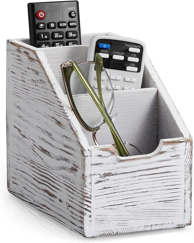 Remote Control Holder, TV Remote Holder, Wood Farmhouse Remote Caddy by BWODYAY