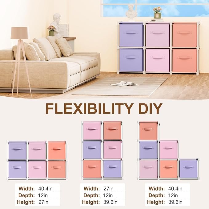 Briwooody 6 Cube Storage Organizer Bins - Image 4
