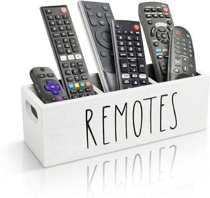 Remote Control Holder, Farmhouse Remote Storage Caddy, Bedside TV Controller Box by CHONIC