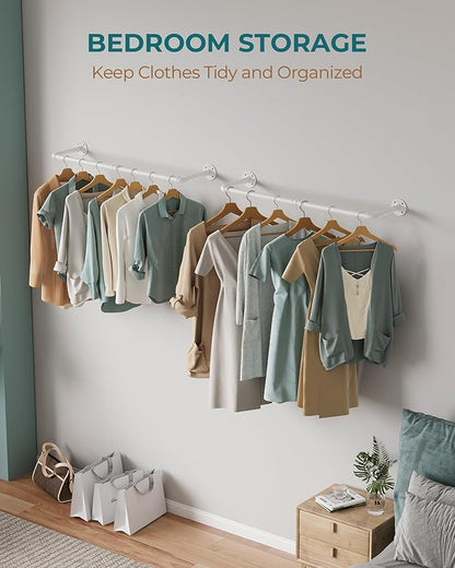 OROPY Industrial Pipe Clothes Rack Wall Mounted Set of 2, 38.4 inches Heavy - Image 6