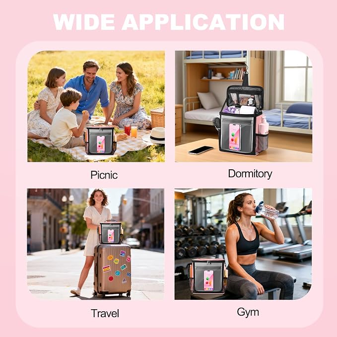 Portable Hanging Shower Caddy, Large Capacity Travel Toiletry Bag - Image 9