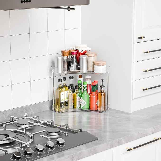 Yieac Clear Bathroom Counter Corner Shelf - Image 8