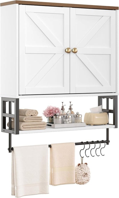 Wall Mounted Bathroom Storage Large Farmhouse Medicine Cabinet | 2 Doors & by FUNHUKSON
