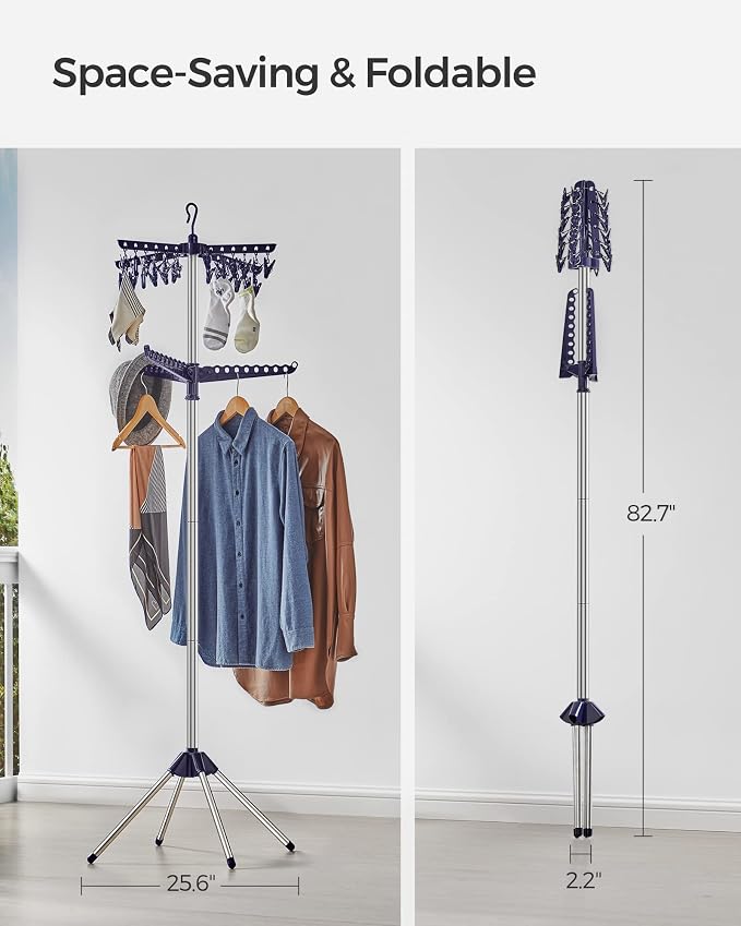 SONGMICS 2-Tier Clothes Drying Rack, 72-Inch Folding Laundry Drying Rack - Image 3