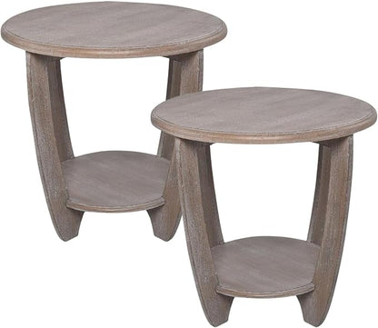COZAYH Set of 2 Rustic Farmhouse End Tables by COZAYH