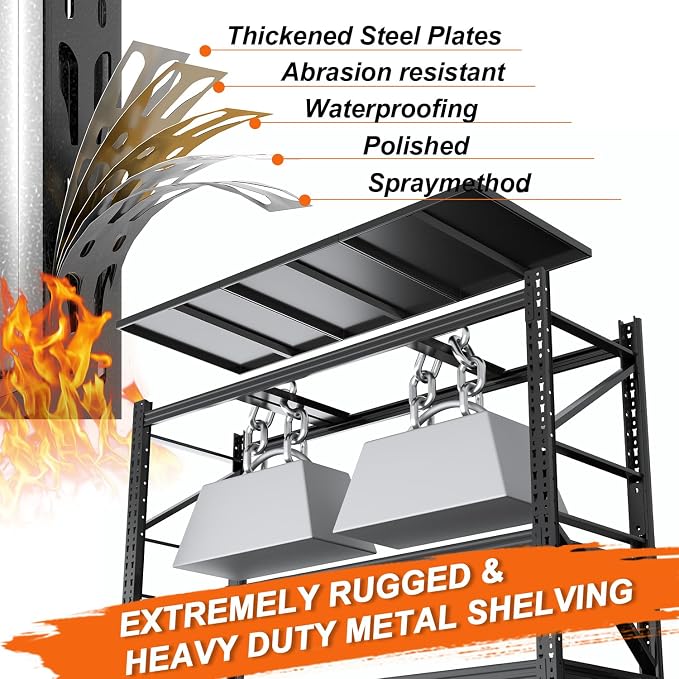 48''W Heavy Duty Storage Shelves, 3600LBS Metal Garage Shelving Units, 4 Tier - Image 4