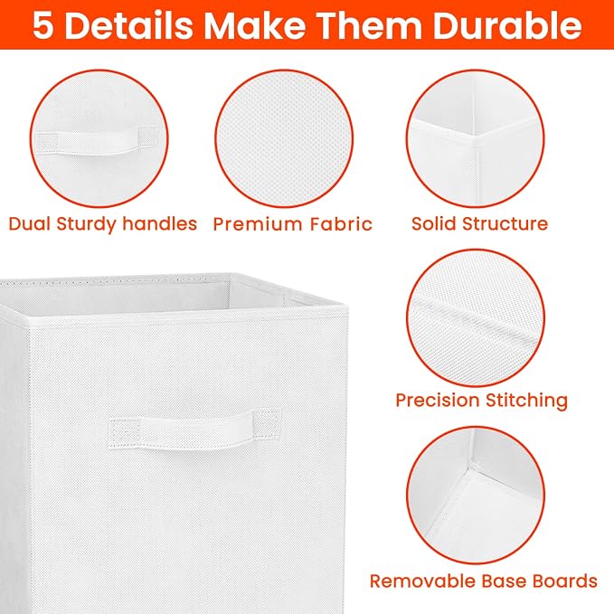 Storage Cubes - 11 Inch Heavy Duty Fabric Storage Bins - Image 3