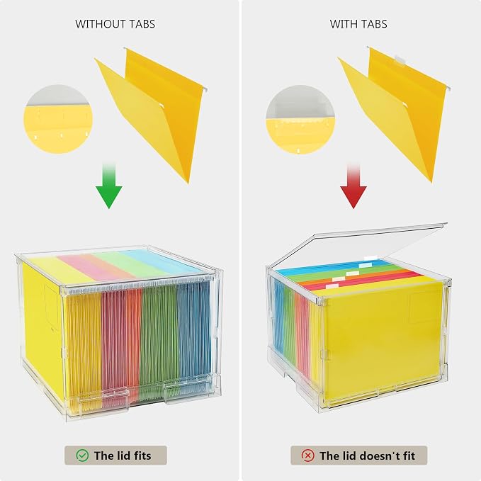 MUKAI File Box Organizer, Hanging Folder Storage Boxes, File Folder Organizer - Image 4