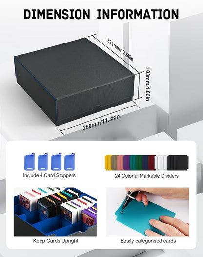 ZLCA Card Storage Box for MTG PTCG, Commander Deck Box Holds 3200+ Cards - Image 3