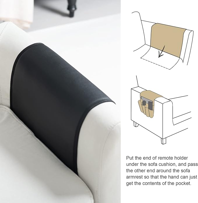 PU Leather Sofa Armrest Organizer, Armchair Magazine Holders, Waterproof Remote - Image 4