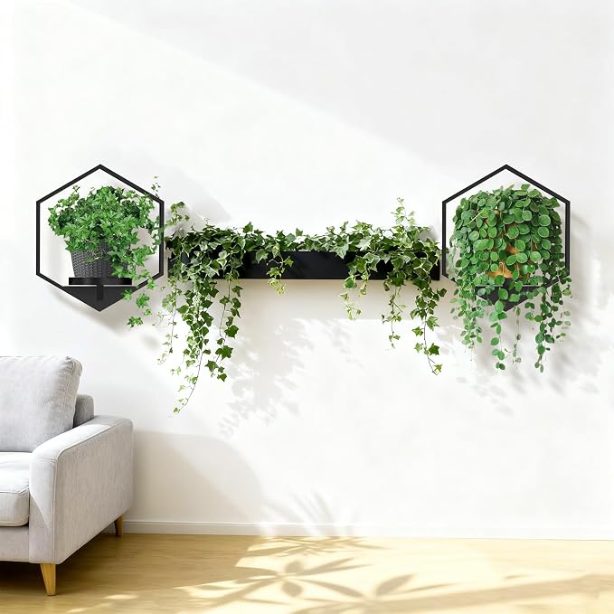 Garvee Hexagon 4 PCS Wall Shelf - 20Lb Load Capacity - Image 7