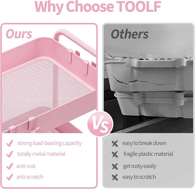 TOOLF 4-Tier Rolling Cart - Image 4