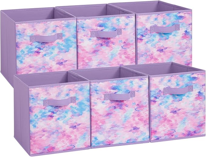 Stero Fabric Storage Cubes, 6 Pack Foldable Storage Bins by Stero