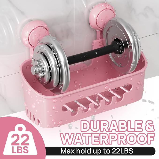 LEVERLOC Shower Caddy Suction Cup Set Shower Organizer & Soap Holder & - Image 3