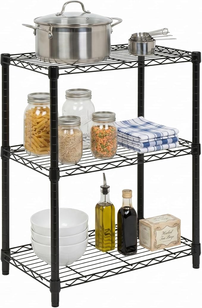 Honey-Can-Do 3-Tier Heavy Duty Adjustable Shelving Unit, 250-lb Per Shelf Metal by Honey-Can-Do