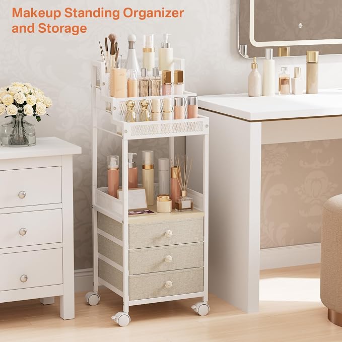Makeup Organizer Storage with Drawers, 13 Inch Bathroom Stand Large Floor - Image 2