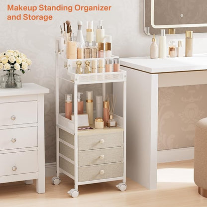 Makeup Organizer Storage with Drawers, 13 Inch Bathroom Stand Large Floor - Image 2