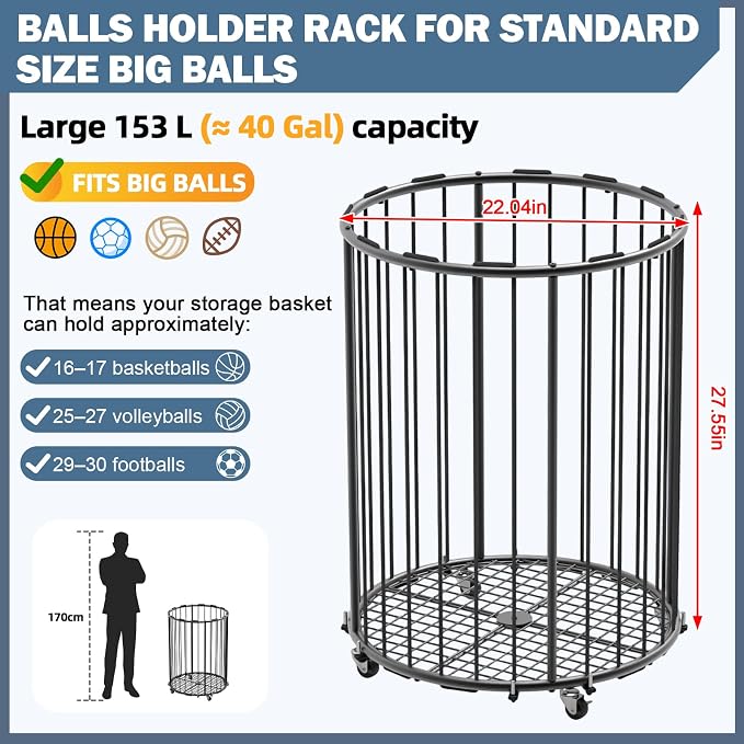 Garage Ball Storage: Round Sports Equipment Organizer - Image 3