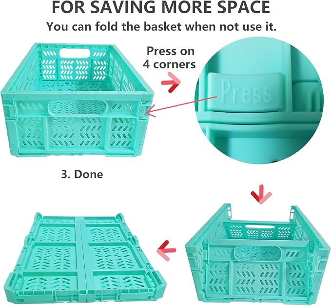 20L Folding Crates, Plastic Folding baskets, Collapsible Crates - Image 7