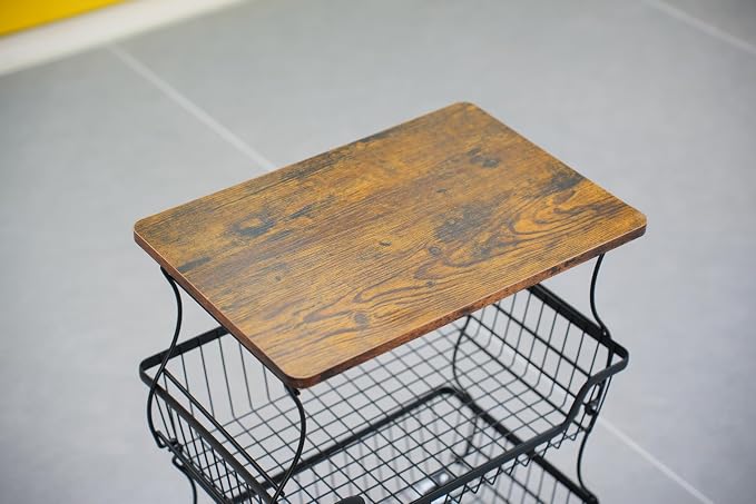 4 Tier Rolling Cart, Fruit Basket Metal - Image 4