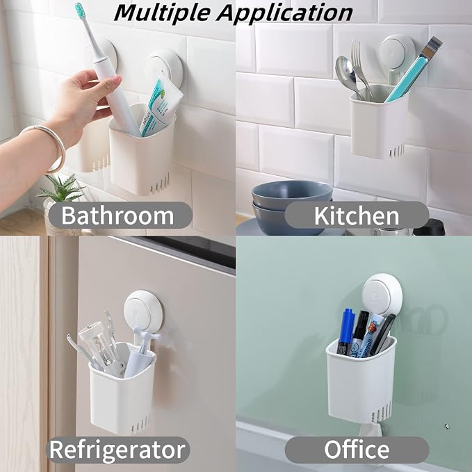 LEVERLOC Powerful Suction Toothbrush Holder, Removable Drill-Free Wall Shower - Image 3