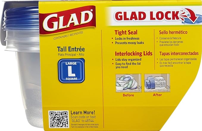 Glad GladWare Tall Entree Food Storage Containers - Image 3