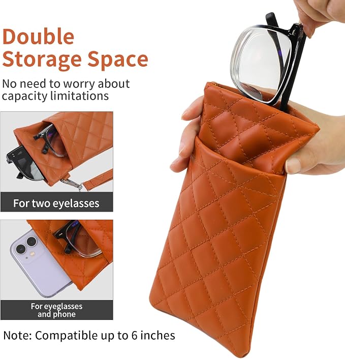 Double Eyeglass Case Soft Dual Glasses Case - Image 6