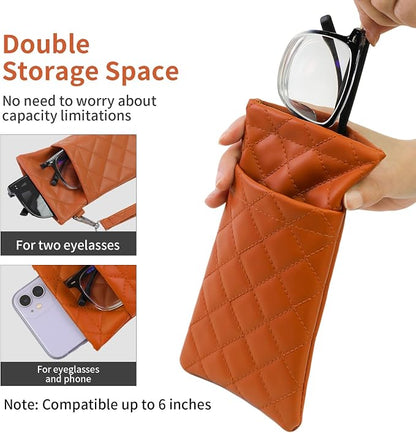Double Eyeglass Case Soft Dual Glasses Case - Image 6