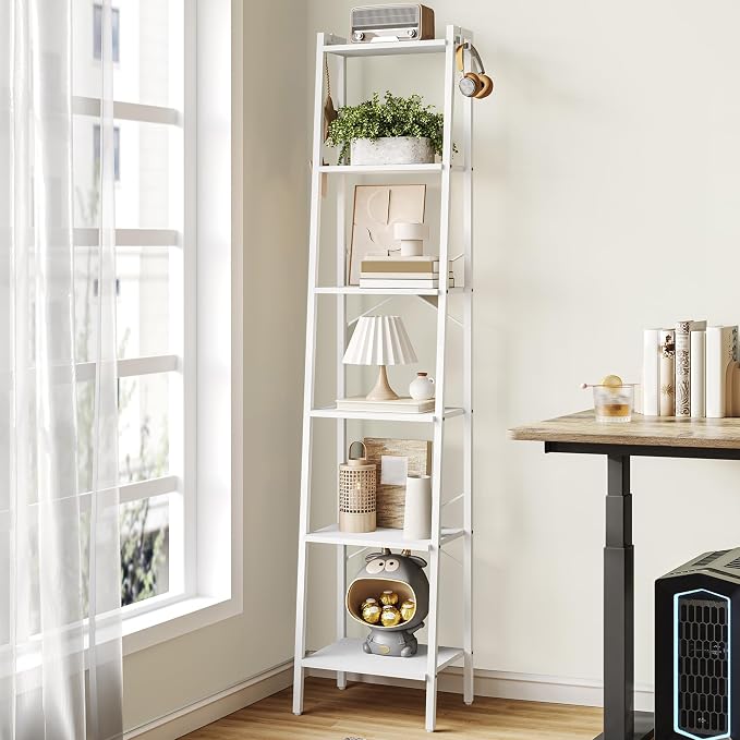 Hzuaneri Ladder Shelf, Freestanding Corner Storage Shelf | Bookcase by Hzuaneri