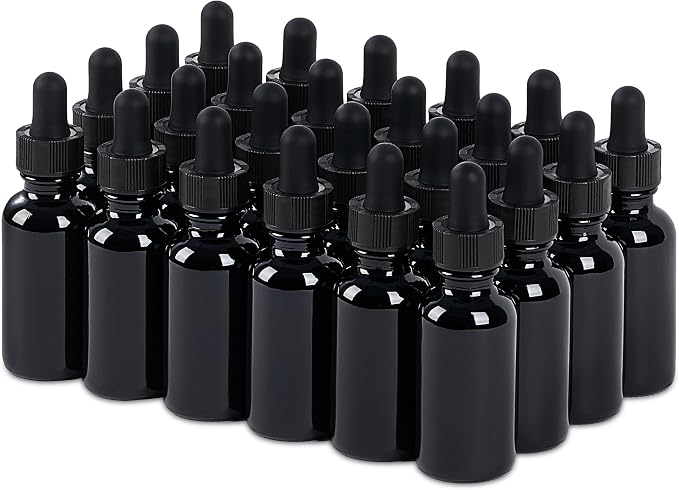 24 Pcs, 1oz Glass Dropper Bottle, Leakproof Tincture Bottles by SprayDroplet
