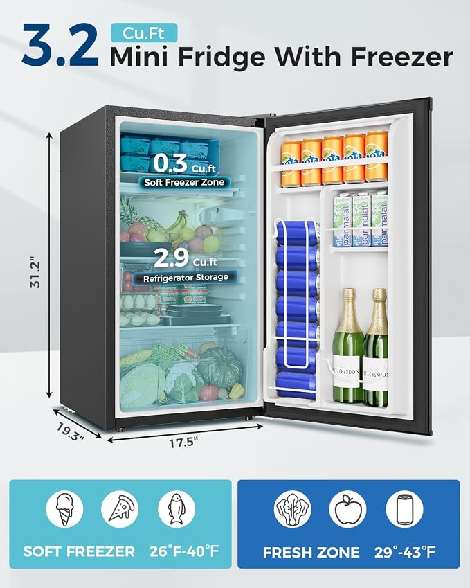 Mini Fridge with Freezer - Image 2