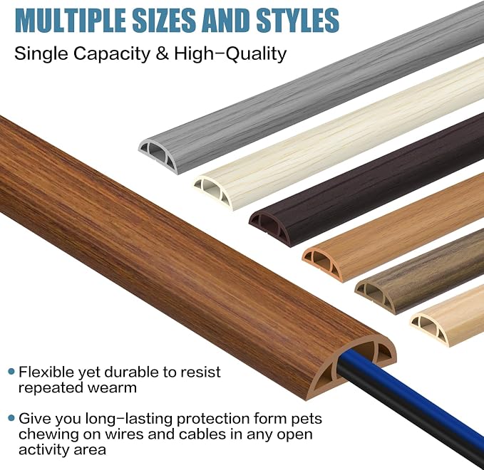 Floor Cord Covers for Wires 3.3FT Cable Hider Wire Cover Self Adhesive Cord - Image 6