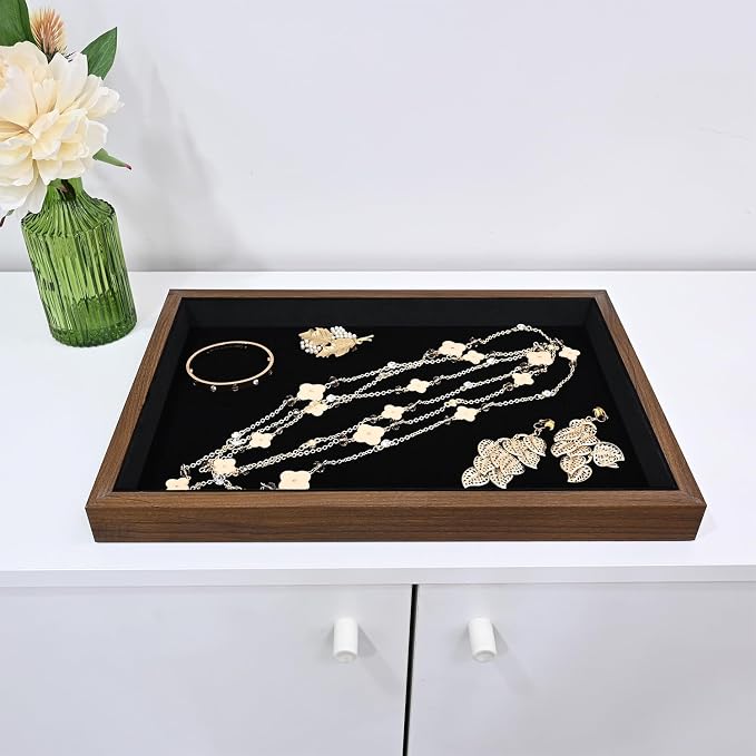 MOOCA 2 Pcs Wooden Jewelry Display Tray, Presentation Tray, Organizer - Image 7