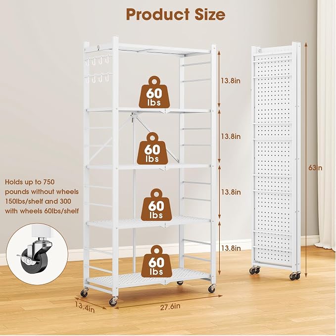 Fenbeli Foldable Shelves with Wheels - Image 3