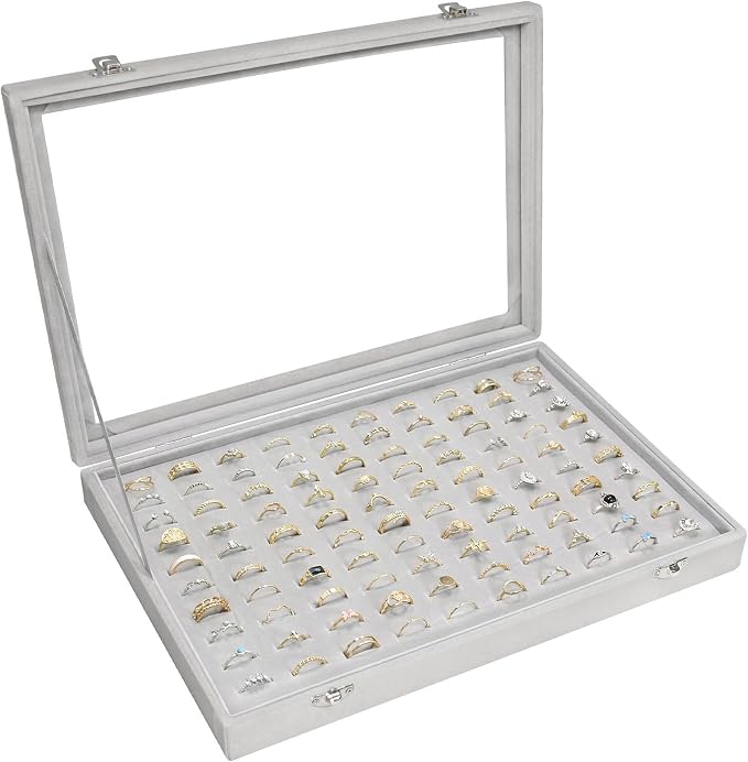 Velvet Ring Display Tray Organizer Box by Siveit
