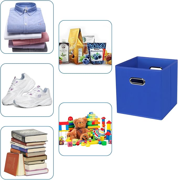 Black Fabric Cubby Storage Bins, Cube Organizer Bin Foldable Storage Boxes - Image 3