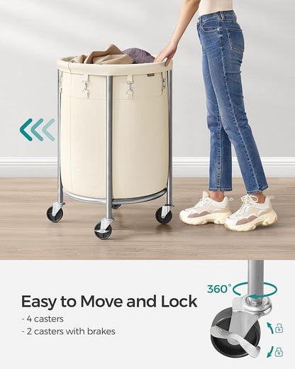 SONGMICS Laundry Basket, Rolling Steel Frame - Image 4