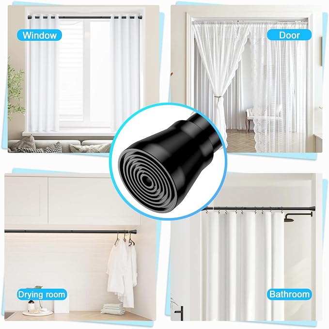 AIZESI Spring Tension Rods Adjustable Tension Curtain Rod Small Tension Rod No - Image 5