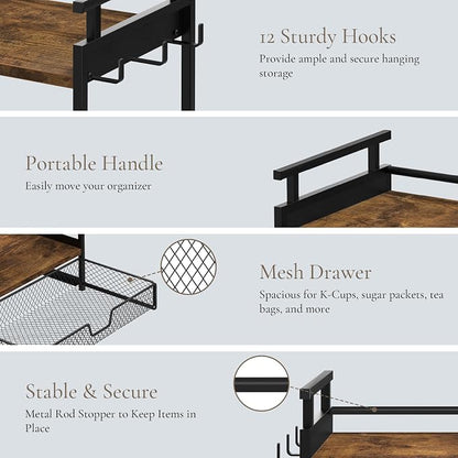 Coffee Bar Organizer, 3 Tier Coffee Station Organizer - Image 6